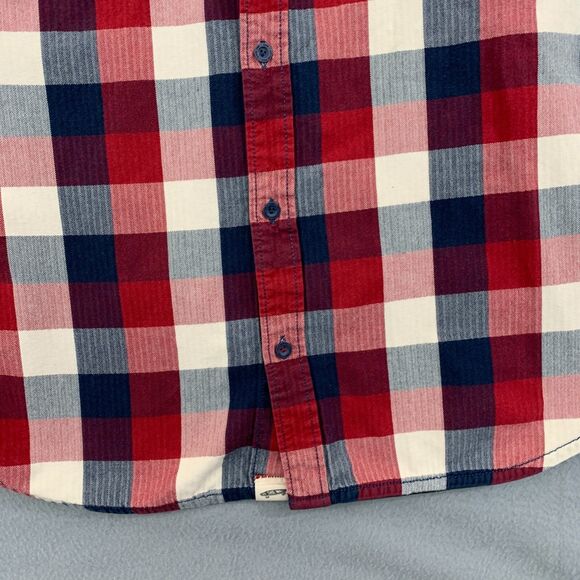 Vans off The Wall Button Up Shirt Mens Large Plaid Cotton Long Sleeve - Picture 4 of 16